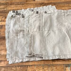 Fieldcrest Luxury Reusable Beige Linen Napkins 21.5" x 21.5" Set Of 8